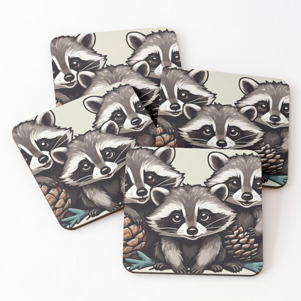 Item preview, Raccoons with Pinecones Pacific Northwest Evergreen Tree Babies designed and sold by Sarcastic Narwhal.