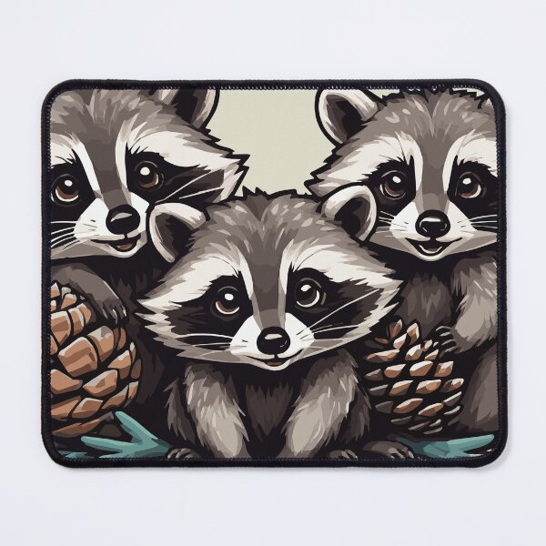 Item preview, Raccoons with Pinecones Pacific Northwest Evergreen Tree Babies designed and sold by Sarcastic Narwhal.
