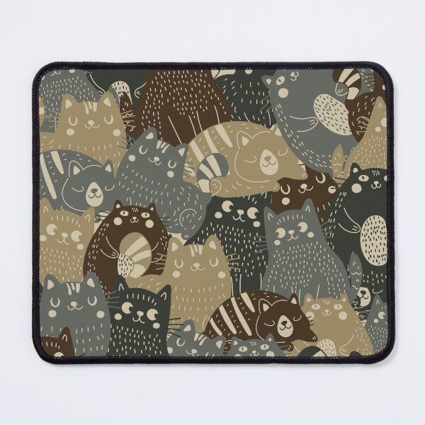 Item preview, Khaki pattern consisting of cats designed and sold by Yulia Sherstiuk.