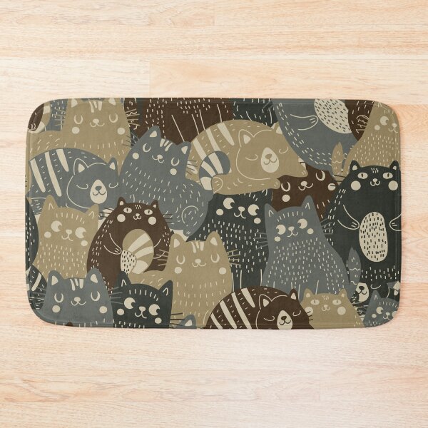 Item preview, Khaki pattern consisting of cats designed and sold by Yulia Sherstiuk.
