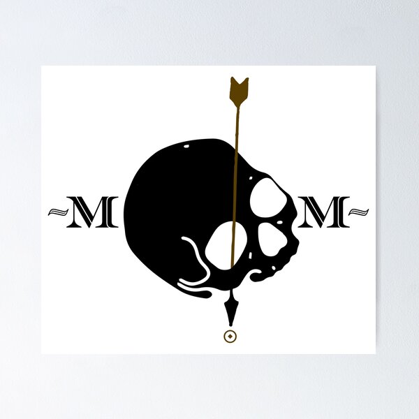 Artikel-Vorschau von Memento Mori Pfeil und Totenkopf im klassischen lateinamerikanischen Stil, designt und verkauft von GregInJapanShop.