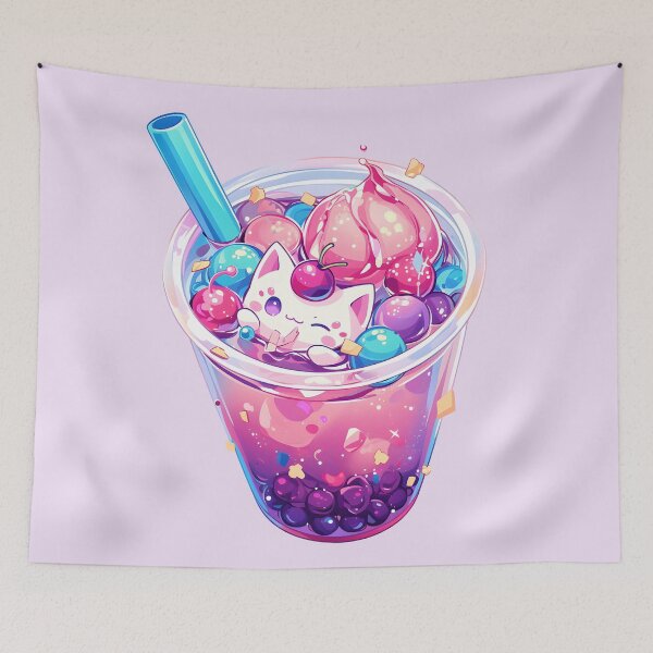 Item preview, Cherry Cat Galaxy Bubble Tea  designed and sold by FigmaCreations.