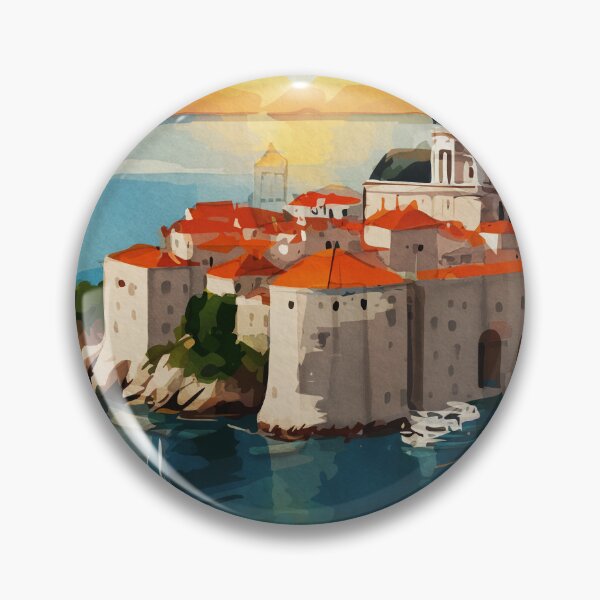 Item preview, Dubrovnik Castle Old Town Sunset Croatia designed and sold by TheJoeyStudio.