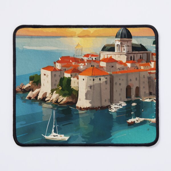 Item preview, Dubrovnik Castle Old Town Sunset Croatia designed and sold by TheJoeyStudio.