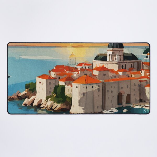 Item preview, Dubrovnik Castle Old Town Sunset Croatia designed and sold by TheJoeyStudio.