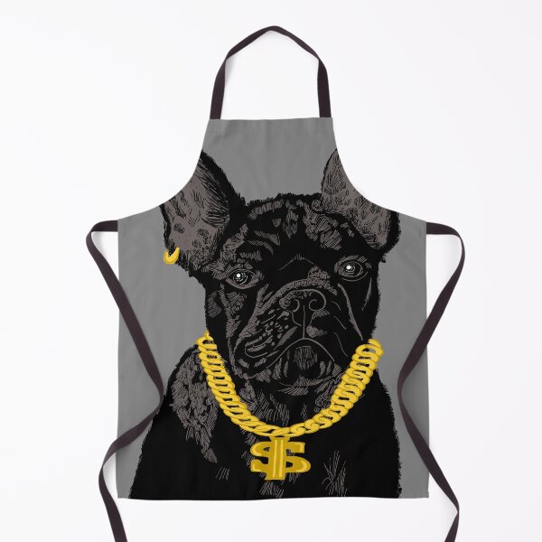 Item preview, French bulldog, black, rapper, golden chain designed and sold by Amber-Eyes.