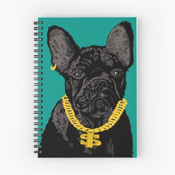 Item preview, French bulldog, black, rapper, golden chain designed and sold by Amber-Eyes.