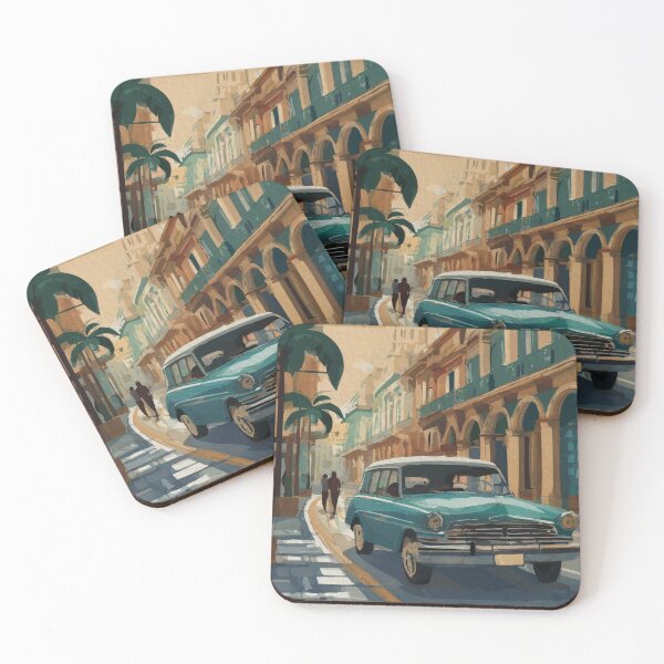 Item preview, Old Havana Street Scene Cuban Car designed and sold by TheJoeyStudio.