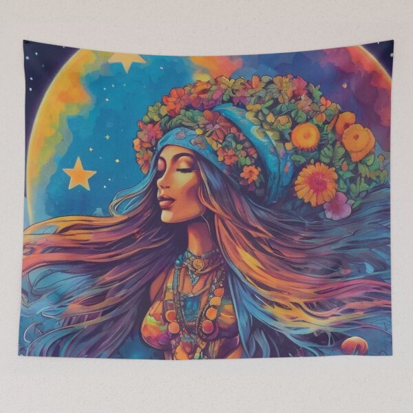 Item preview, Fungi Hippie Flower Girl designed and sold by Random Designs.