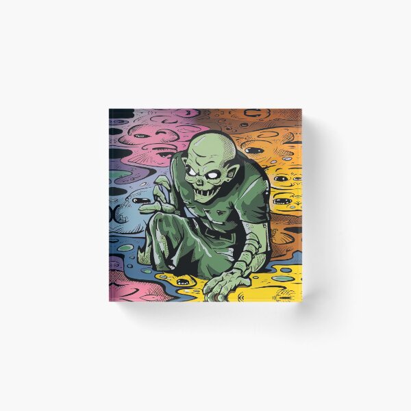 Item preview, Green Ghoul in Pool of Colorful Slime designed and sold by SpookshowDesign.