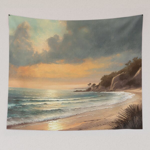 Item preview, Sunset Ocean Beach Landscape designed and sold by CampfireCove.