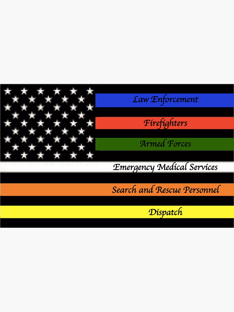 military firefighter police flag