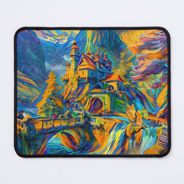 Item preview, Stylised castle and cat. DeepDream designed and sold by blackhalt.