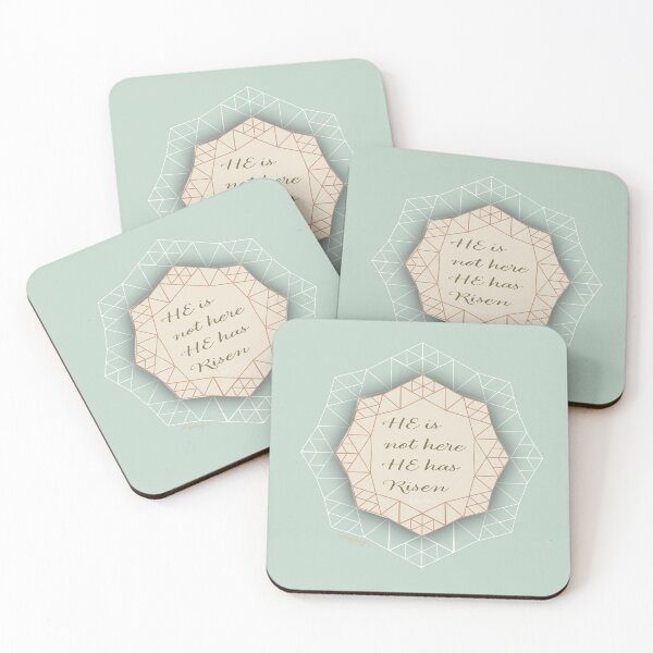 Item preview, Christian Easter Card quote, "HE is not here He has risen"  mint Geometric designed and sold by Ldydesign.