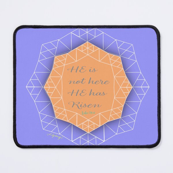 Item preview, Christian Easter Card quote, "HE is not here He has risen" Peach Geometric designed and sold by Ldydesign.