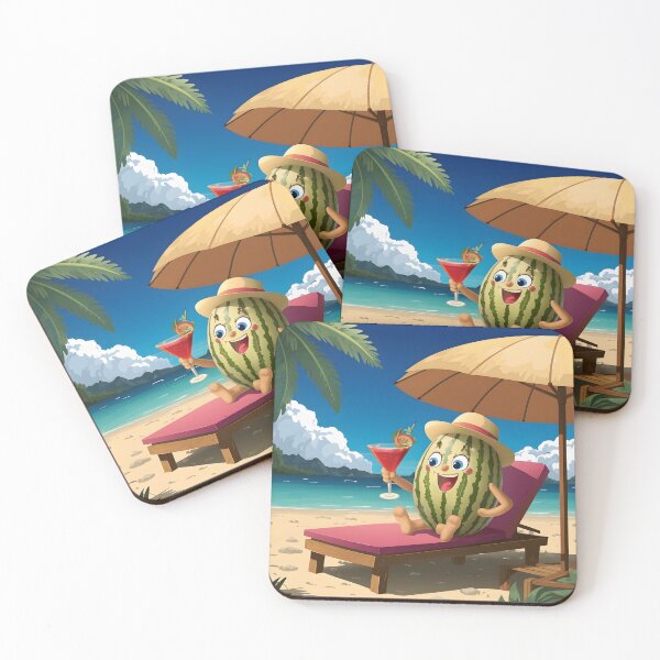 Item preview, funny fruits and funny vegetables on vacation, watermelon designed and sold by orthodox-icon.