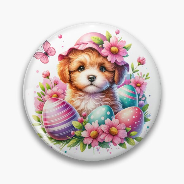 Item preview, Cute Easter Puppy wearing a Hat  designed and sold by CraftyAnimal.