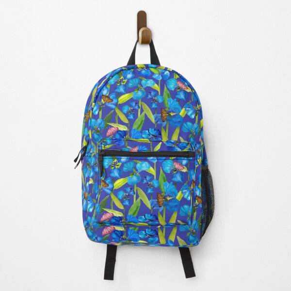 Item preview, Vibrant blue flowers with Butterflies designed and sold by SCdesignqld.