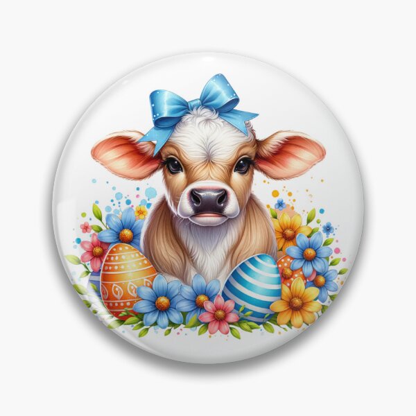 Item preview, Easter Watercolor Brahman Cow designed and sold by CraftyAnimal.