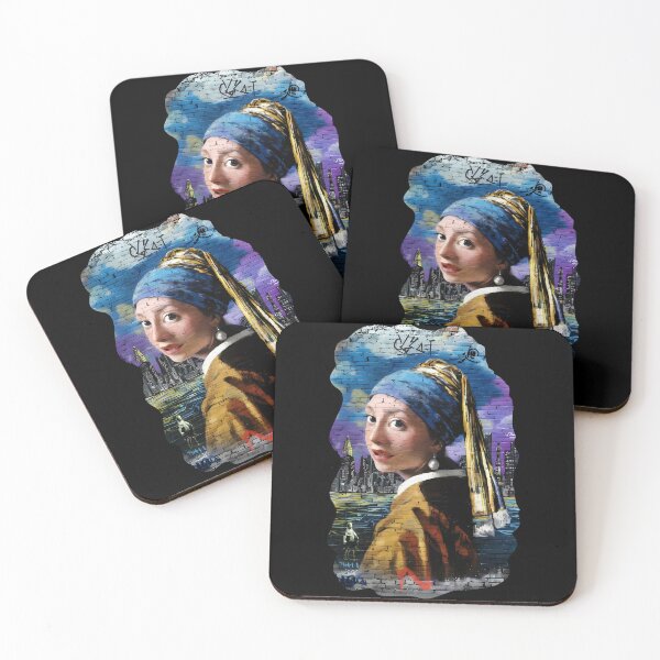 Item preview, Girl with a Pearl Earring from Vermeer reimagined in graffiti style designed and sold by EmeraldeaArt.
