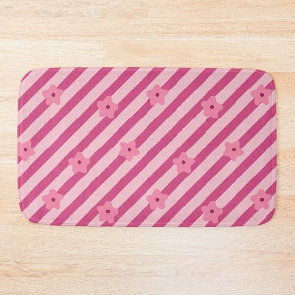 Item preview, Blush pink striped girly hot pink stripes with cute flowers designed and sold by patterncrow.