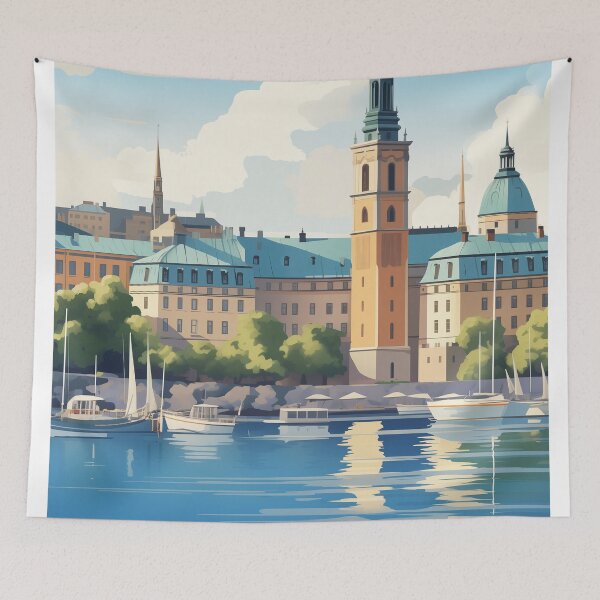 Artikelvorschau, Vintage Reiseposter Stockholm - Erleben Sie die Schönheit einer skandinavischen Perle! entworfen und verkauft von StrasserArt.
