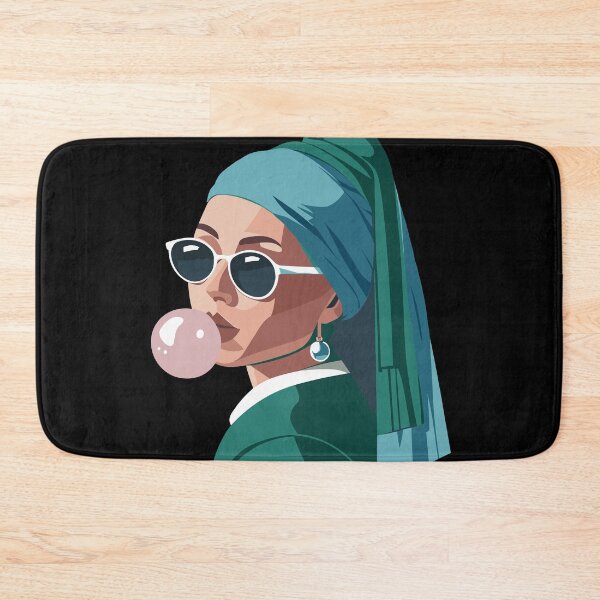 Item preview, Bubblegum Chic: Girl with pearl earring Vermeer remake designed and sold by EmeraldeaArt.
