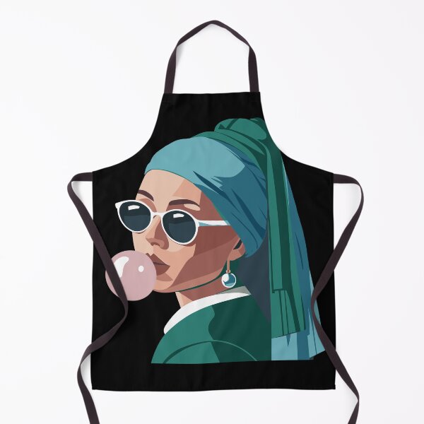 Item preview, Bubblegum Chic: Girl with pearl earring Vermeer remake designed and sold by EmeraldeaArt.