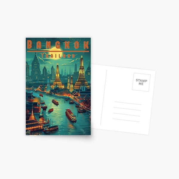 Item preview, Vintage Poster Bangkok - Experience the fascination of an exotic metropolis! designed and sold by StrasserArt.