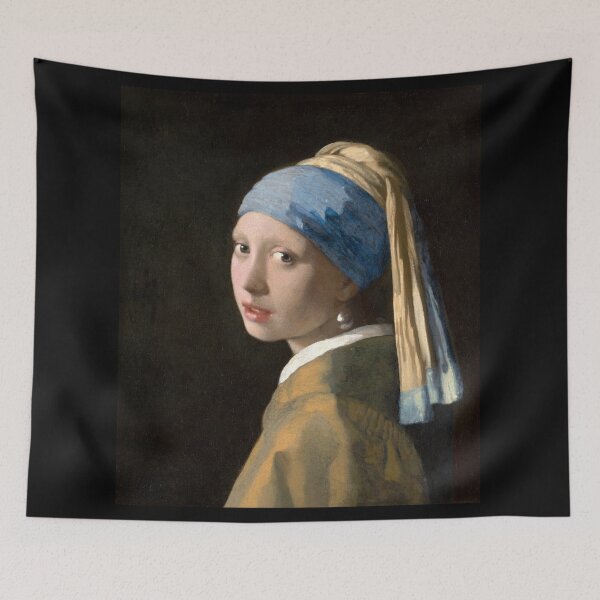 Item preview, Johannes Vermeer’s Girl with a Pearl Earring (1665) famous painting designed and sold by EmeraldeaArt.