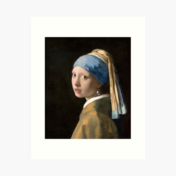 Item preview, Johannes Vermeer’s Girl with a Pearl Earring (1665) famous painting designed and sold by EmeraldeaArt.