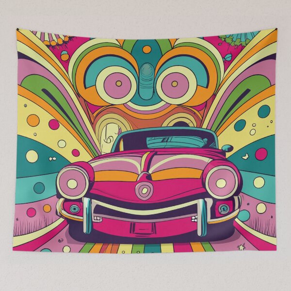 Item preview, Retro Revival Groovy Car Artwork designed and sold by Tamas Das.