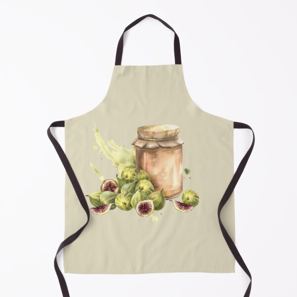 Item preview, Jam jar with pile of ripe figs fruit hand-drawn watercolor sticker  designed and sold by BartolArt.