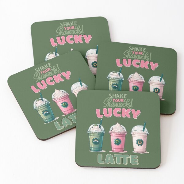 Item preview,  Lucky latte - 3 lattes-   lucky charm with Clover leaf St. Patrick's Day designed and sold by mndesignworx.