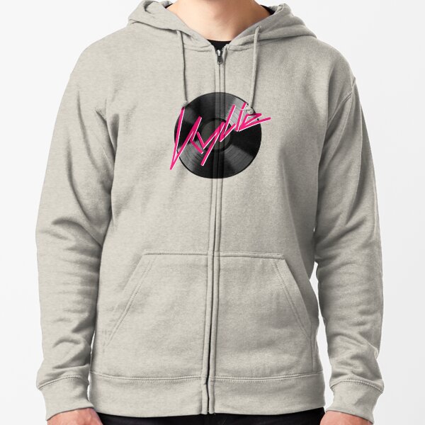 Kylie Minogue - record (black and pink) Zipped Hoodie