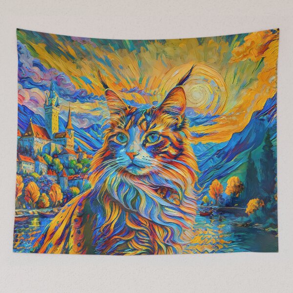 Item preview, Stylised castle and cat. DeepDream designed and sold by blackhalt.