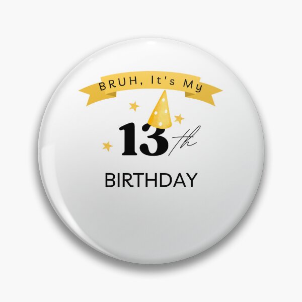 Item preview, "BRUH, It's My 13th Birthday" Teen's Celebration Shirt designed and sold by AI-volution.