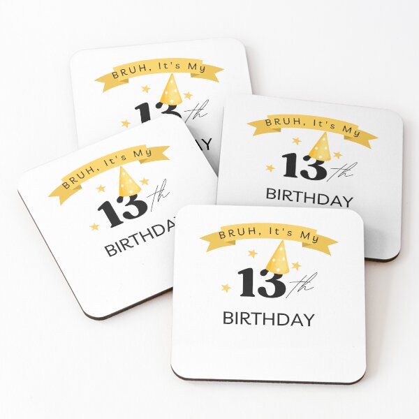 Item preview, "BRUH, It's My 13th Birthday" Teen's Celebration Shirt designed and sold by AI-volution.