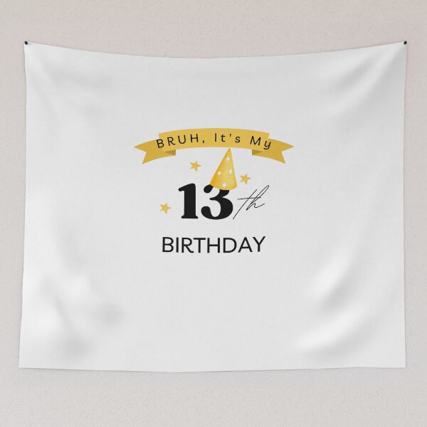 Item preview, "BRUH, It's My 13th Birthday" Teen's Celebration Shirt designed and sold by AI-volution.