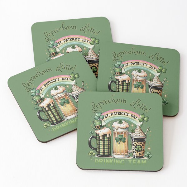 Item preview, Leprechaun latte and beer mug-Clover leaf ver 3-   lucky charm with Clover leaf St. Patrick's Day designed and sold by mndesignworx.