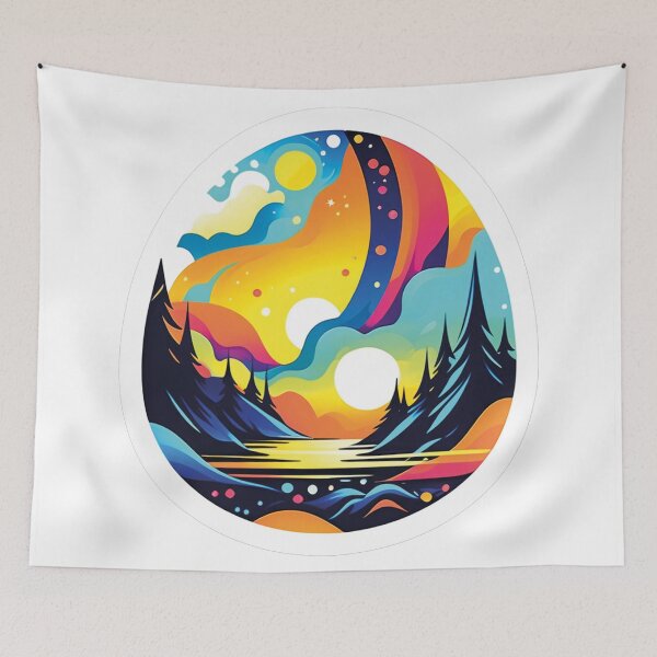 Item preview, Natural wonder: Colorful night at the lake designed and sold by Ink-Kreativ.