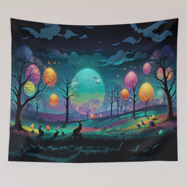 Item preview, Easter bunnies on the green meadow designed and sold by MagicBreeze.