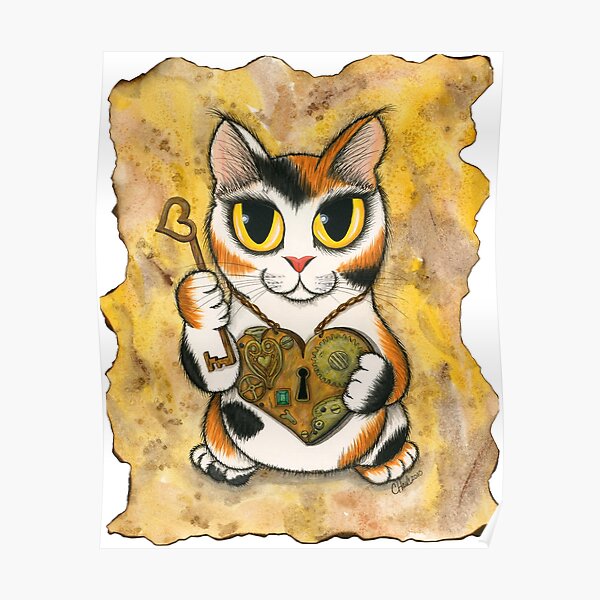 Steampunk Valentine Calico Cat 