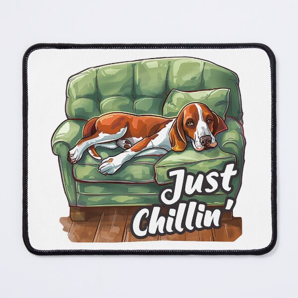 Item preview, Laid-back Lounger: Relaxed Basset Hound on Couch designed and sold by StoReprint1.