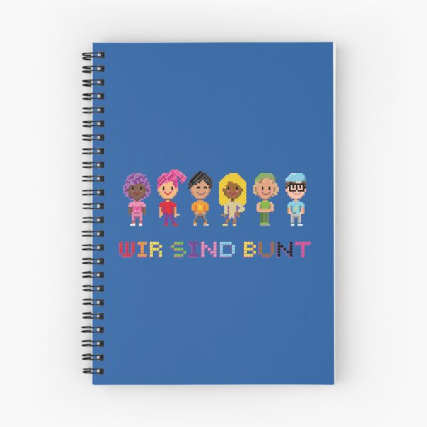 Artikelvorschau, WIR SIND BUNT - PIXELFIGUREN auf Dunkelblau entworfen und verkauft von RoundRainbow.