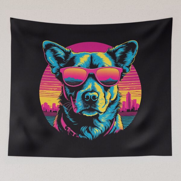 Item preview, When your little dog wears glasses, each rain becomes an aquatic fashion parade, with paws and lenses dancing under the drops like stars in a show designed and sold by Pulsant  Paintings.