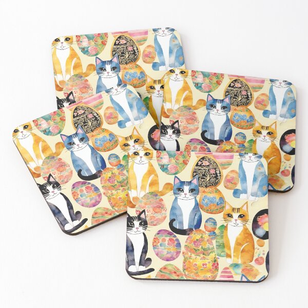 Item preview, Easter kitties chocolate eggs cute pattern designed and sold by VickyJo111.