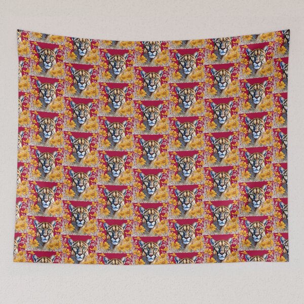 Item preview, A Florida Panther Surrounded By A Coreopsis Flower Border designed and sold by taiche.