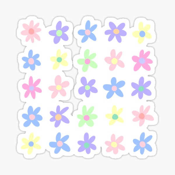 Pastel Daisy Squares Sticker