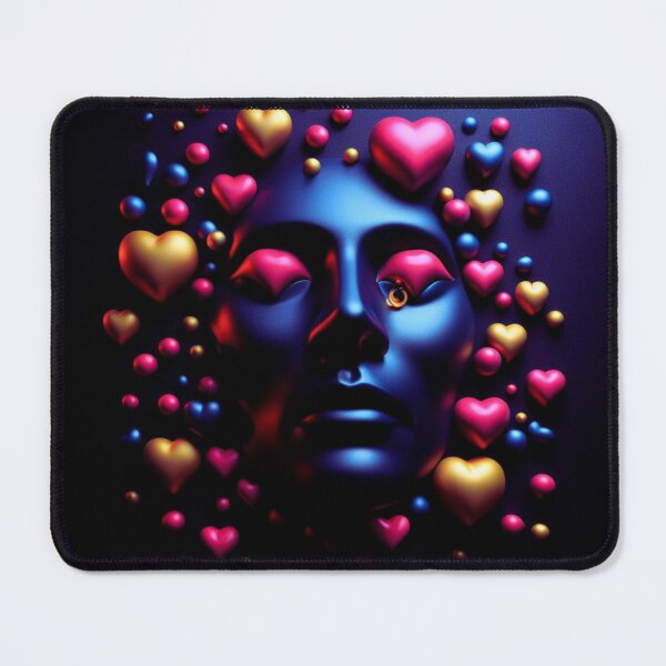 Item preview, Hearts and Face. mouse pad. designed and sold by MICKSPIKS.
